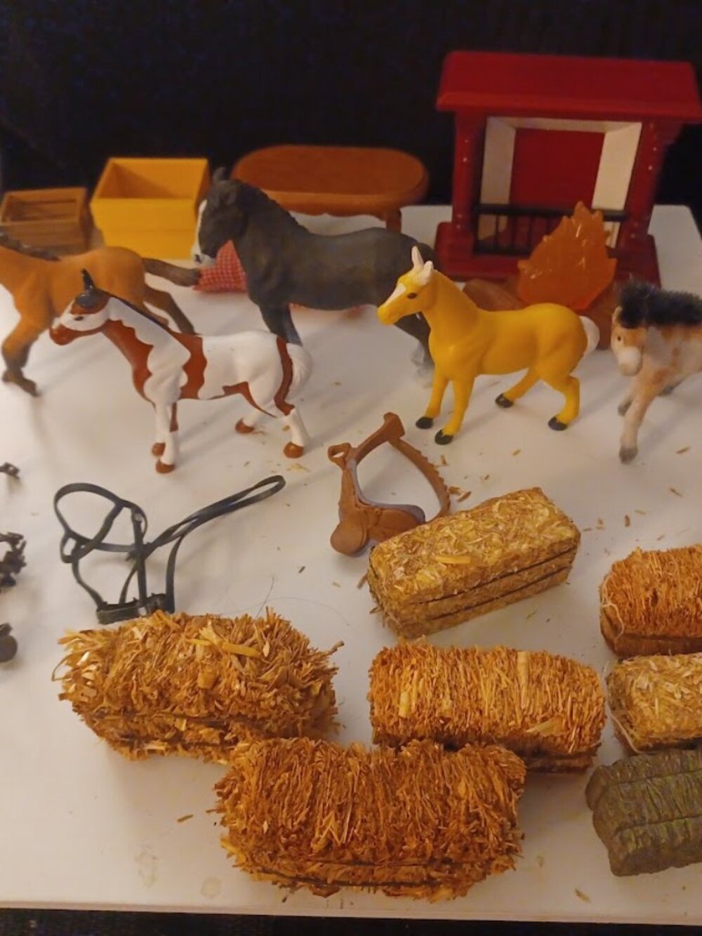 Vintage Tack Lot HORSES Bridles Saddles Marchon Empire Toys Large Lot SEE PHOTOS